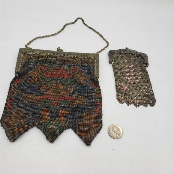 Antique Mesh Purses Collection 2 Stunning 6" long & 4" long - Picture 5 of 16